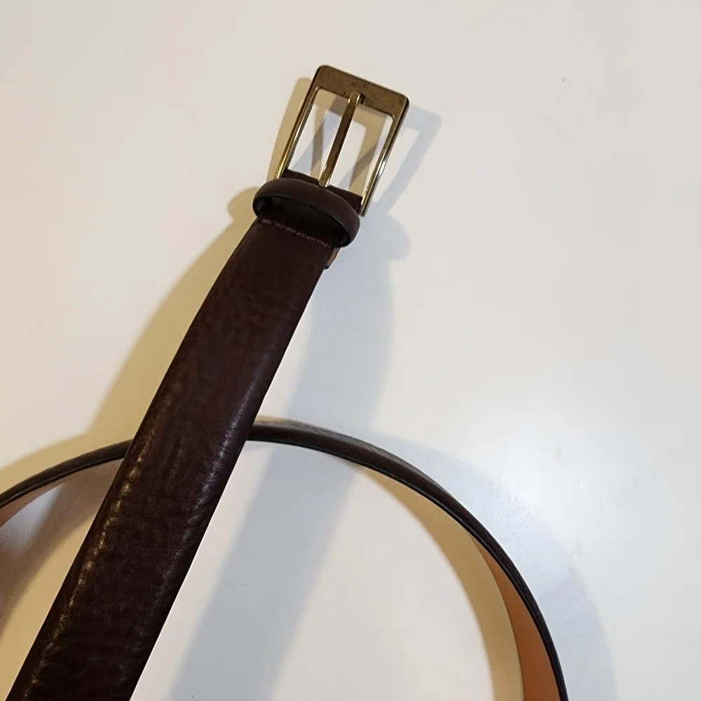 LAND'S END men's Brown Cow Leather Belt size 40